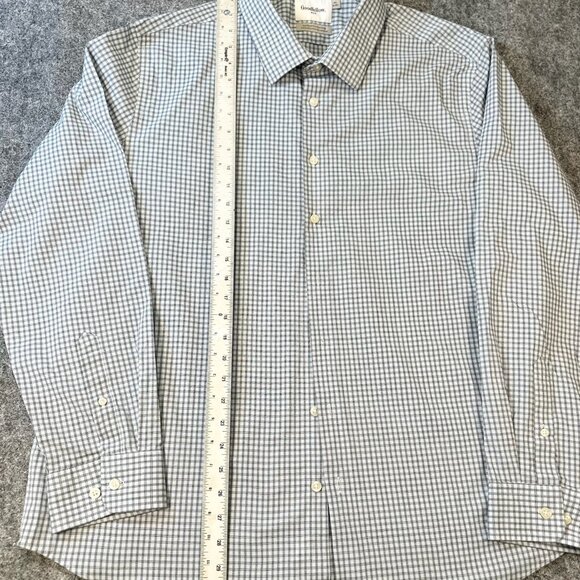 Goodfellow Co Mens Standard Fit Check Shirt Gray White Gingham Long Sleeve XXL - Picture 7 of 15